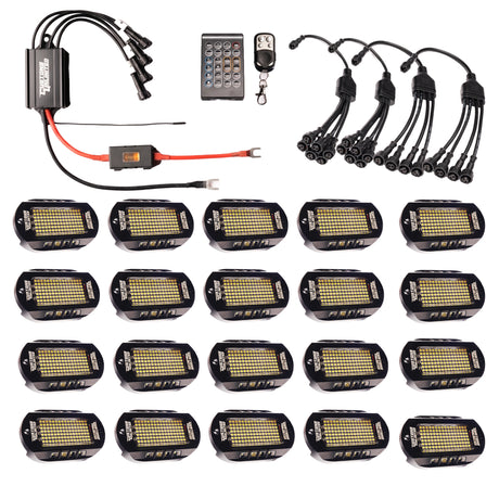 Pure White 144 LED Plug & Play Blazing Rock Light Kit