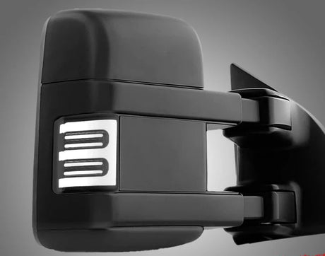 Ford 08-16 Super Duty F250/F350 Side Mirror Lenses (2-Piece Set) Ultra High Power White or Amber Running Lights & Scanning Amber Turn Signals Smoked or Clear Lens