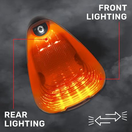 Ford Super Duty 99-16 5-Piece Amber Cab Roof Light Kit 2-Way Front & Rear Facing Ultra High-Power Amber LEDs (ATTN: For Models That DID NOT Come With Factory Cab Lights) - Amber Lens