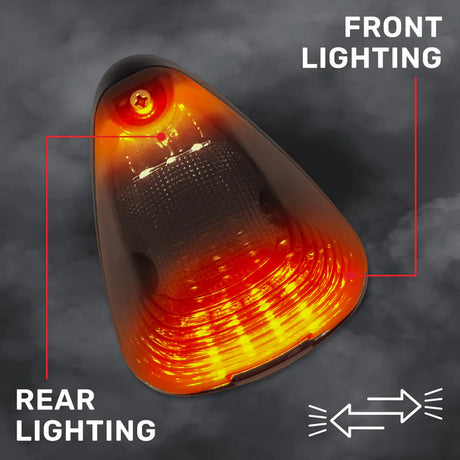 Ford Super Duty 99-16 5-Piece Smoked Cab Roof Light Kit 2-Way Front & Rear Facing Ultra High-Power Amber LEDs (ATTN: For Models That DID NOT Come With Factory Cab Lights) - Smoked Lens