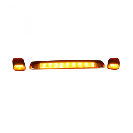 GMC & Chevy 15-19 Heavy Duty 3 Piece Cab Roof Lights LED Amber Lens in Amber