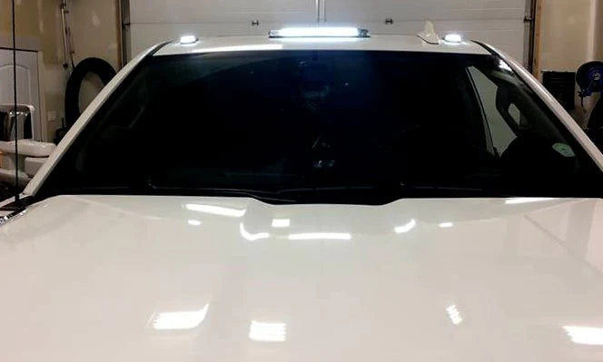 GMC & Chevy 15-19 Smoked Cab Roof Light Kit - Strobe LEDs White & Amber with Smoked Lens (FRESH INSTALL)