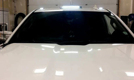 GMC & Chevy 15-19 Smoked Cab Roof Light Kit - Strobe LEDs White & Amber with Smoked Lens (FRESH INSTALL)