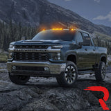 RECON Part # 264158AM - GMC & Chevy 20-24 (4th GEN Body Style) Heavy-Duty (3-Piece Set) Amber Cab Roof Light Lens with Amber LED’s - (Attn: This cab light kit replaces OEM factory installed cab roof lights)