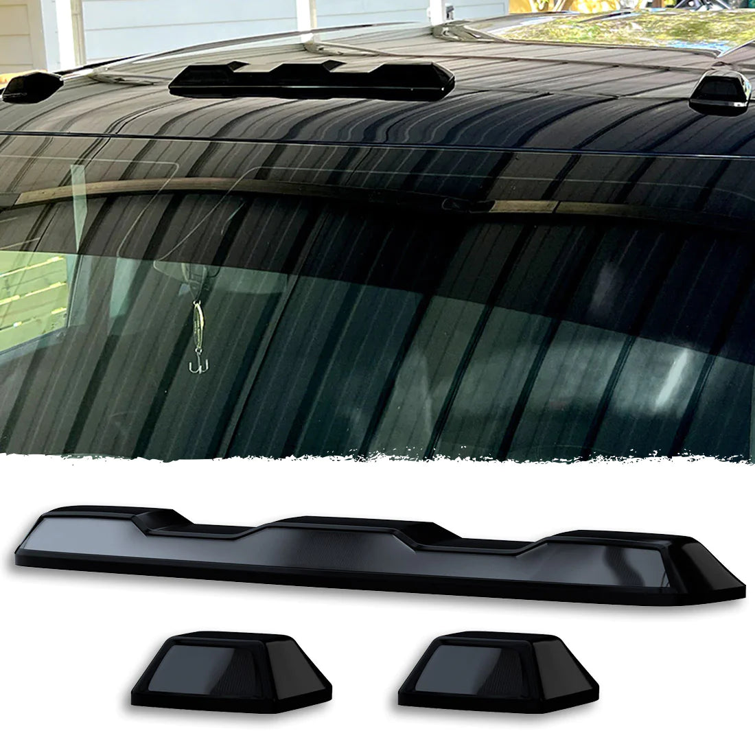 GMC & Chevy 20-24 (4th GEN Body Style) Heavy-Duty (3-Piece Set) Smoked Cab Roof Light Lens with Amber LED’s - (Attn: This part is for trucks that DID NOT come with factory installed cab roof lights)