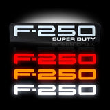 Ford F250 08-10 Illuminated Emblems Black in Amber, Red & White