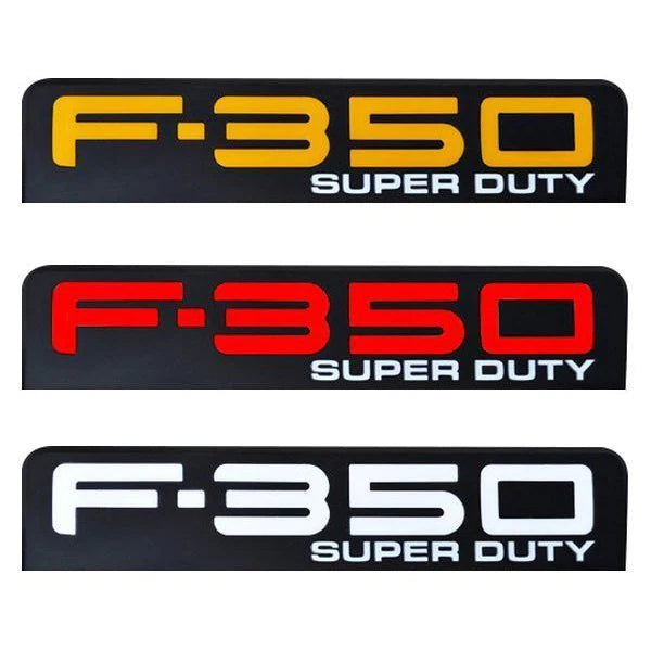 Ford F350 08-10 Illuminated Emblems Black in Amber, Red & White