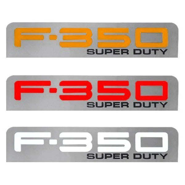 Ford F350 08-10 Illuminated Emblems Chrome in Amber, Red & White