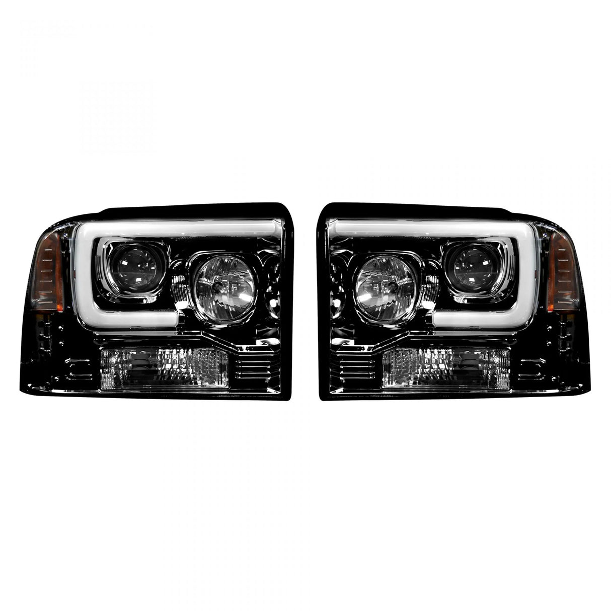 Ford Super Duty 05/07 Projector Headlights OLED Halos DRL Smoked/Black