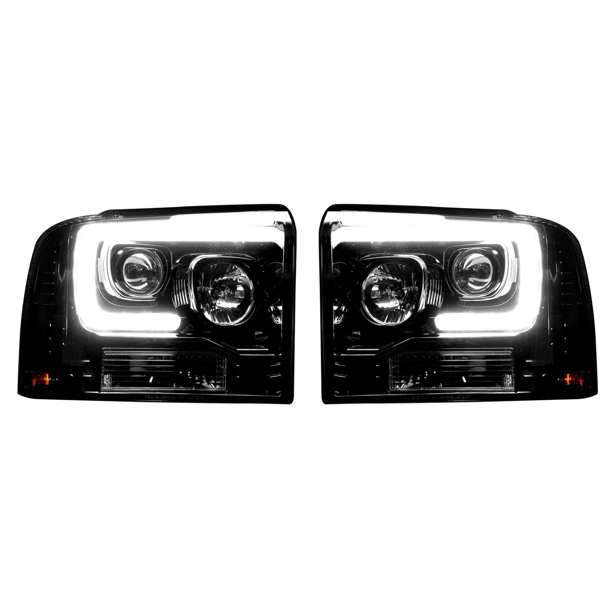 Ford Super Duty 05/07 Projector Headlights OLED Halos DRL Smoked/Black