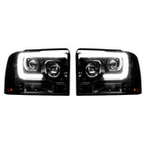 Ford Super Duty 05/07 Projector Headlights OLED Halos DRL Smoked/Black