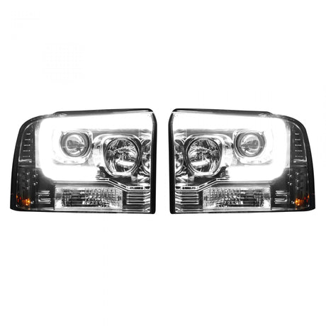 Ford Super Duty 05-07 Projector Headlights OLED Halos DRL Clear/Chrome