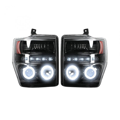 Ford Super Duty 08-10 Projector Headlights CCFL Halos/DRL Smoked/Black