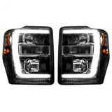 Ford Super Duty 08-10 Projector Headlights OLED Halos DRL Smoked/Black