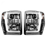 Ford Super Duty 08-10 Projector Headlights OLED Halos DRL Clear/Chrome