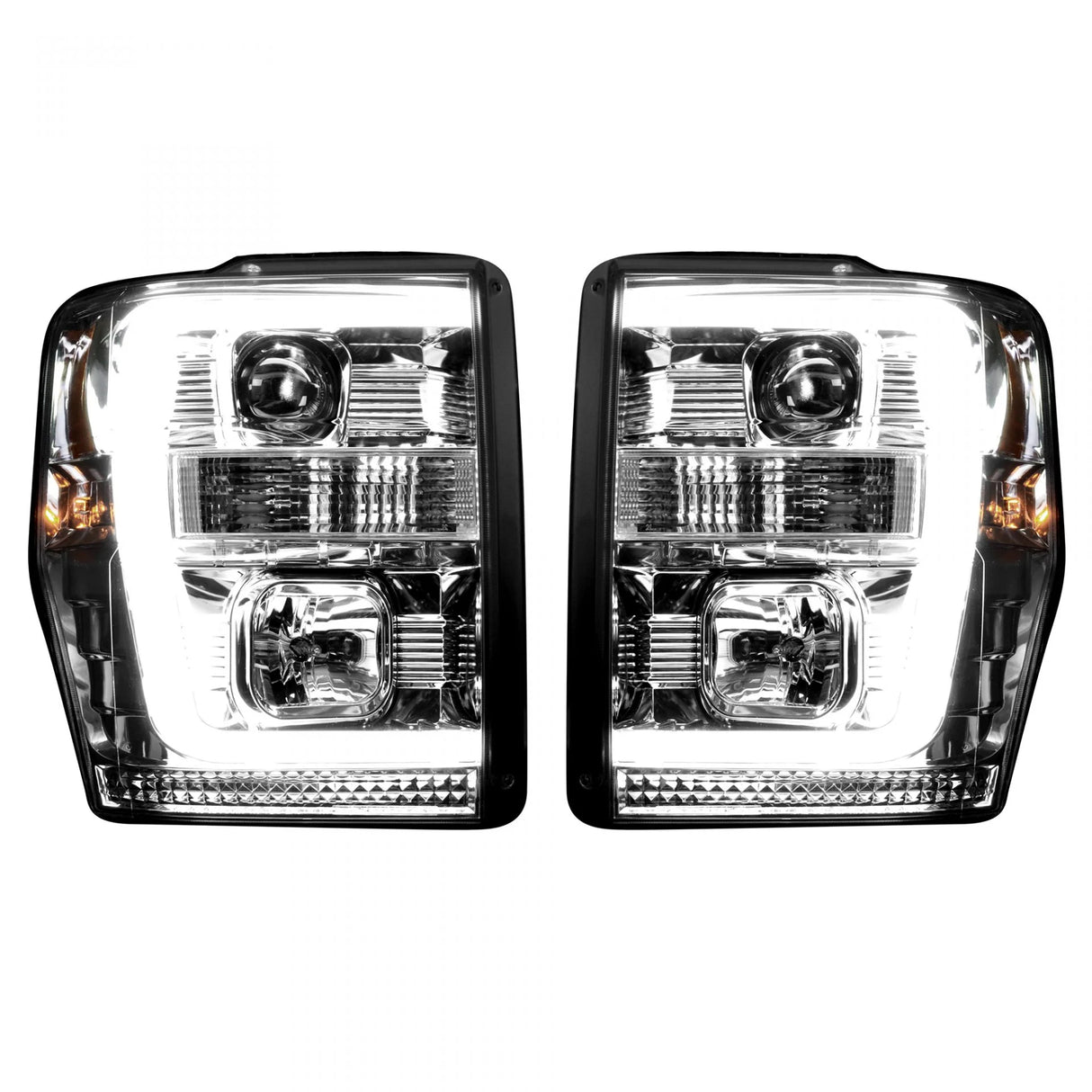 Ford Super Duty 08-10 Projector Headlights OLED Halos DRL Clear/Chrome