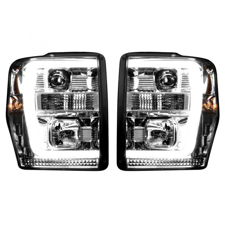 Ford Super Duty 08-10 Projector Headlights OLED Halos DRL Clear/Chrome