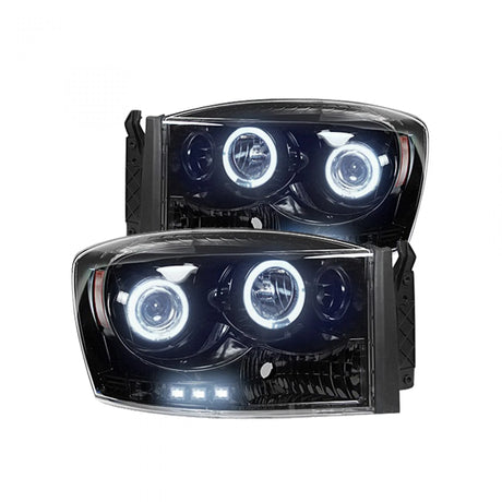 Dodge RAM 1500 06-08 Projector Headlights CCFL Halos & DRL in Smoked/Black