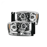 Dodge RAM 1500 06-08 Projector Headlights CCFL Halos & DRL in Clear/Chrome