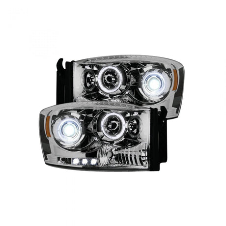 Dodge RAM 2500/3500 06-09 Projector Headlights CCFL Halos & DRL in Clear/Chrome