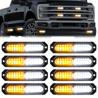 Universal 8-PC Aluminum Surface Mounted 4.5" Emergency High Intensity LED Strobe w/ 17 Patterns