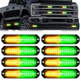 Universal 8-PC Ultra Slim Aluminum Surface Mounted 4.5" Emergency Ultra Bright LED Strobe w/ 17 Light Functions - Multiple Options