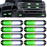 Universal 8-PC Ultra Slim Aluminum Surface Mounted 4.5" Emergency Ultra Bright LED Strobe w/ 17 Light Functions - Multiple Options