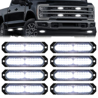 Universal 8-PC Aluminum Surface Mounted 4.5" Emergency High Intensity LED Strobe w/ 17 Patterns