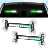 Interior Rear Window 2-PC LED Strobe/Flashing Light Bars - Suction Cup Installation A/C Adapter Plug & Play with 20 Lighting Function - Multiple Colors