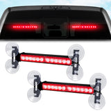 Interior Rear Window 2-PC LED Strobe/Flashing Light Bars - Suction Cup Installation A/C Adapter Plug & Play with 20 Lighting Function - Multiple Colors
