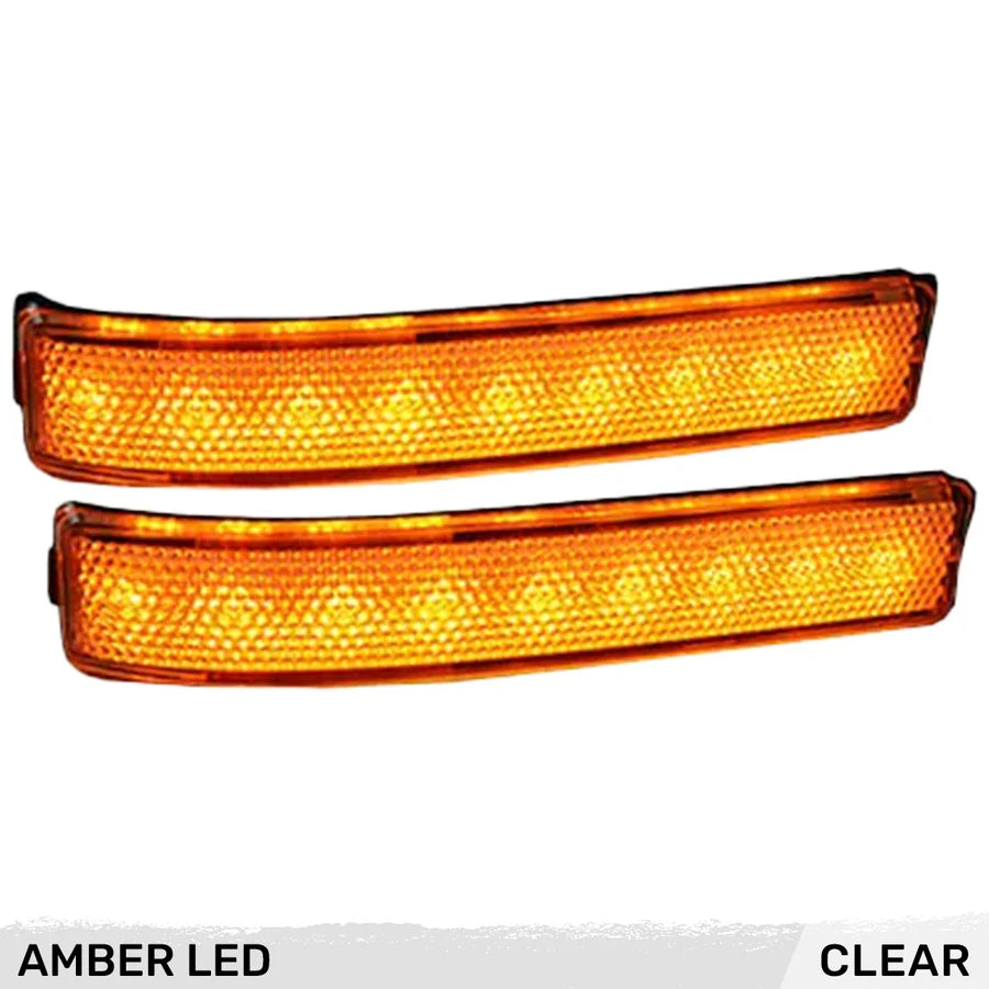 Ford F150 & Raptor 09-14 Side Mirror Lenses Ultra Bright AMBER LED Turn Signal Lights - CLEAR LENS