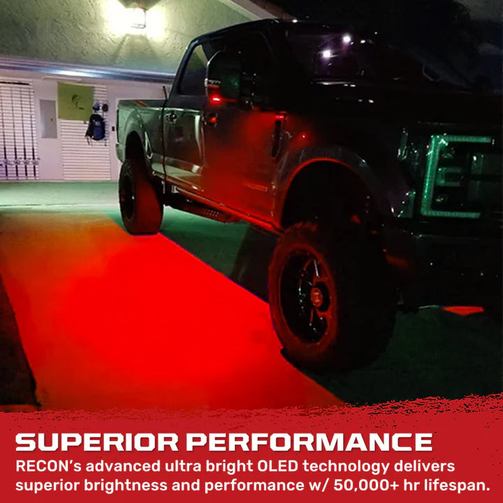 Ford Super Duty 17-25 Ultra High Power LED Mirror / Puddle Light Kit Red