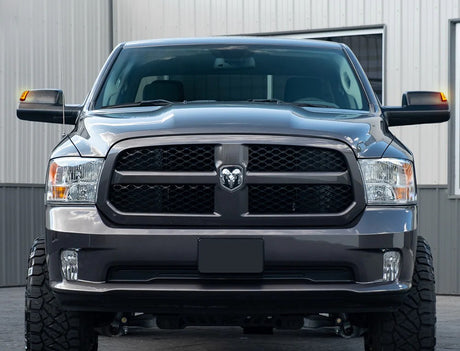 Dodge 21-24 RAM 1500 Corner Side Tow Mirror Turn Signal & Running Light (2-Piece Set) with Amber LED Turn Signals & White LED Running Lights - Smoked Lens