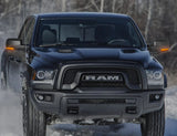Dodge 10-18 RAM 2500/3500 Side Mirror Lights (2-PC Set) High Power LED White Running Lights, Puddle Lights & Scanning Amber Turn Signals - Smoked Lens