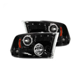 Dodge RAM 1500 09-23 Classic Body Projector Headlights CCFL Halos & DRL in Smoked/Black