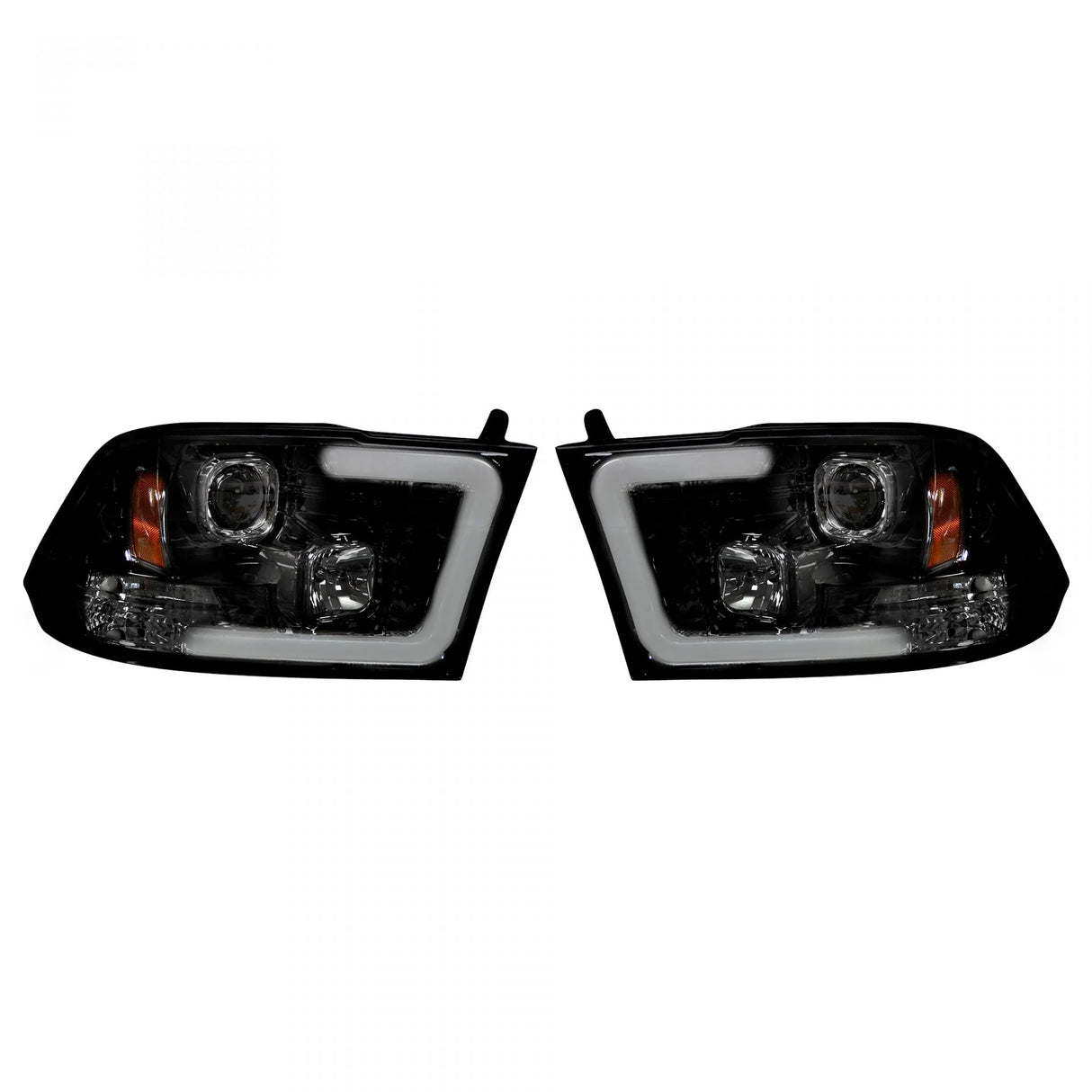 Dodge RAM 2500/3500 10-18 Projector Headlights OLED Halos & DRL in Smoked/Black