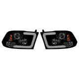 Dodge RAM 2500/3500 10-18 Projector Headlights OLED Halos & DRL in Smoked/Black