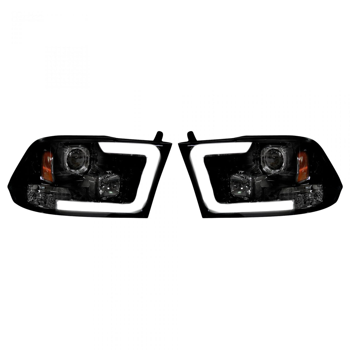 Dodge RAM 1500 09-23 Classic Body Projector Headlights OLED Halos & DRL in Smoked/Black