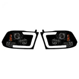 Dodge RAM 1500 09-23 Classic Body Projector Headlights OLED Halos & DRL in Smoked/Black