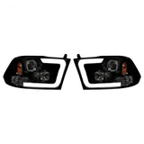 Dodge RAM 2500/3500 10-18 Projector Headlights OLED Halos & DRL in Smoked/Black