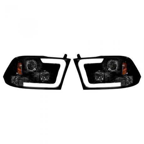 Dodge RAM 2500/3500 10-18 Projector Headlights OLED Halos & DRL in Smoked/Black