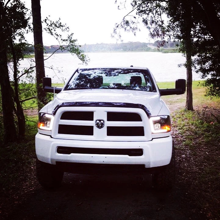 Dodge RAM 1500 09-23 Classic Body Projector Headlights OLED Halos & DRL in Smoked/Black