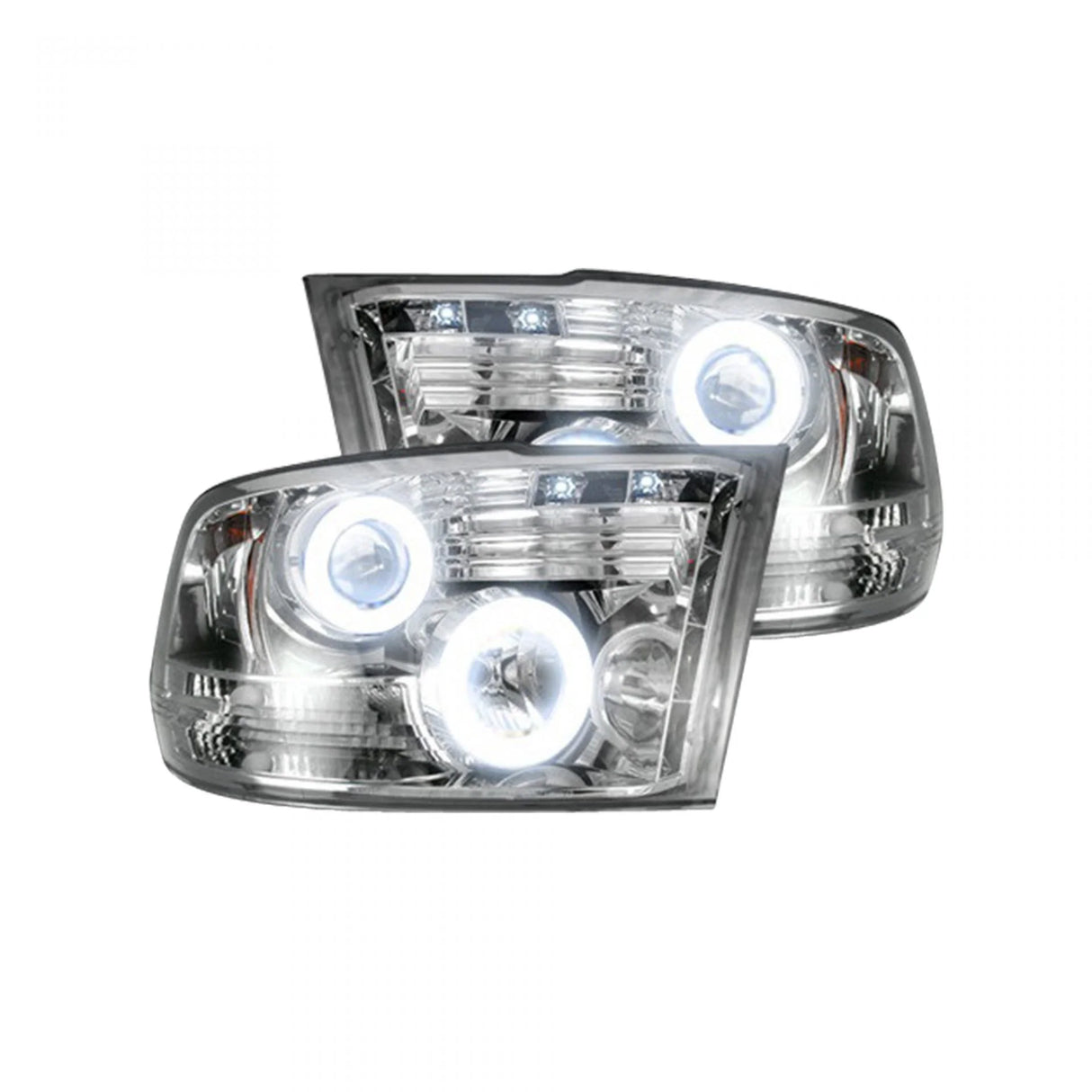 Dodge RAM 1500 09-24 Classic Body Projector Headlights CCFL Halos & DRL in Clear/Chrome