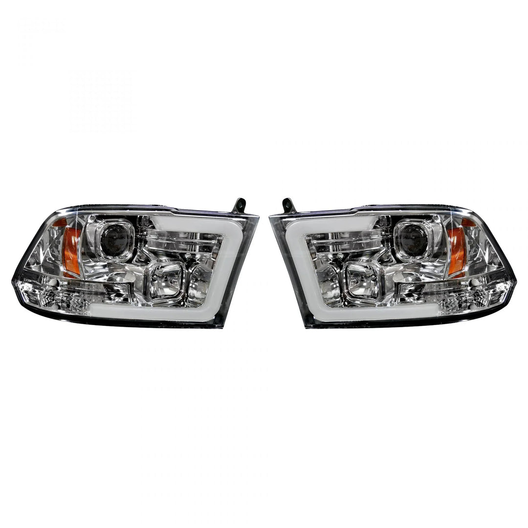 Dodge RAM 2500/3500 10-18 Projector Headlights OLED Halos & DRL in Clear/Chrome