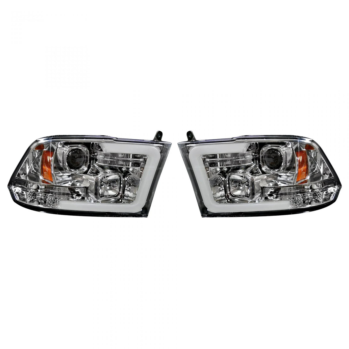 Dodge RAM 2500/3500 10-18 Projector Headlights OLED Halos & DRL in Clear/Chrome