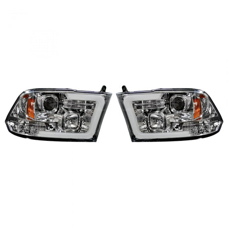 Dodge RAM 2500/3500 10-18 Projector Headlights OLED Halos & DRL in Clear/Chrome