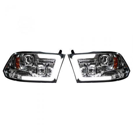 Dodge RAM 1500 09-23 Classic Body Projector Headlights OLED Halos & DRL in Clear/Chrome