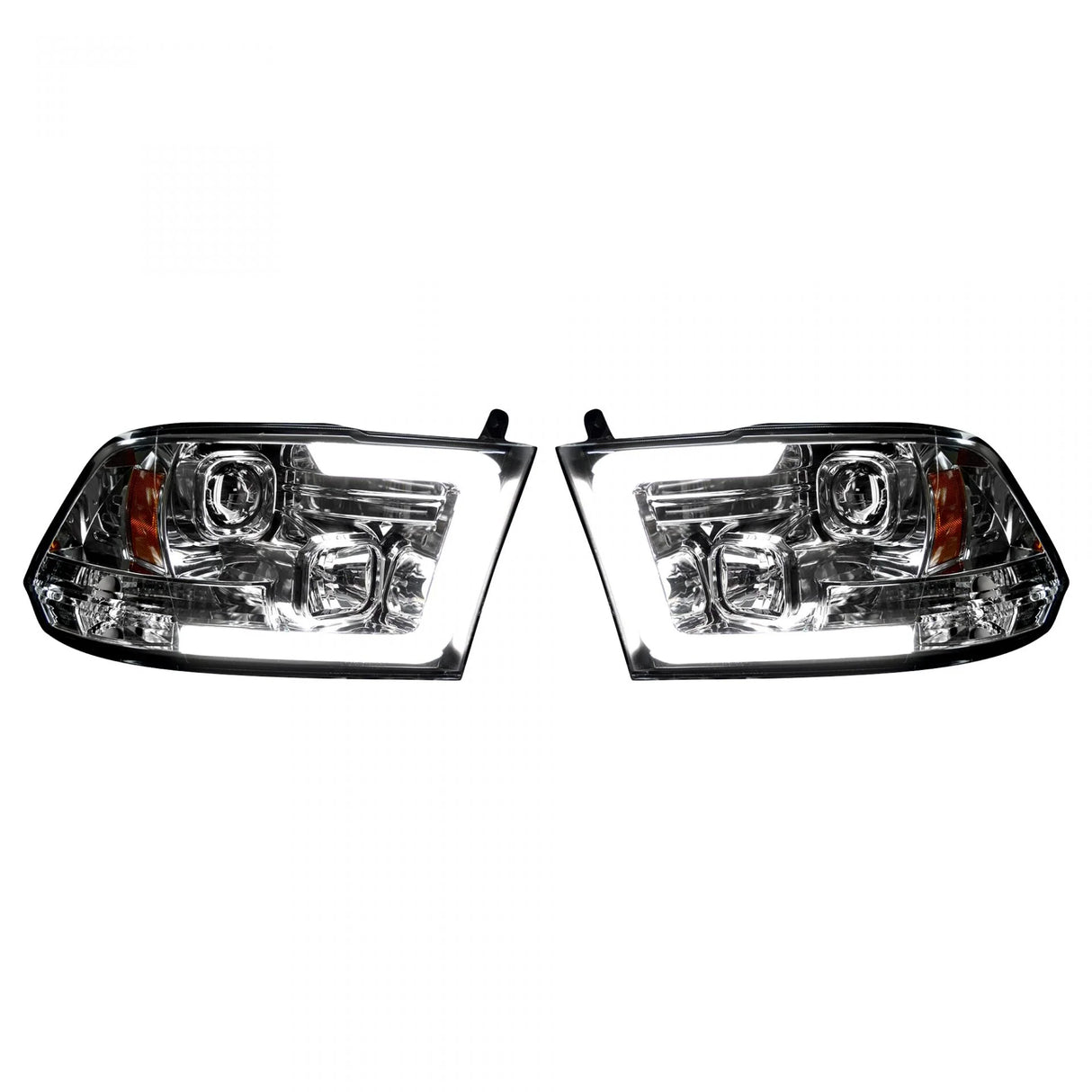 Dodge RAM 2500/3500 10-18 Projector Headlights OLED Halos & DRL in Clear/Chrome