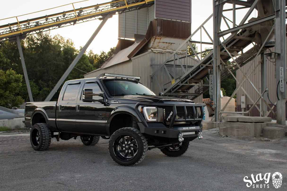 Ford Super Duty F-250/350/450/550 11-16 Projector Headlights OLED Halos & DRL Smoked/Black