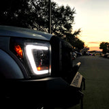 Ford Super Duty F-250/350/450/550 11-16 Projector Headlights OLED Halos & DRL Smoked/Black